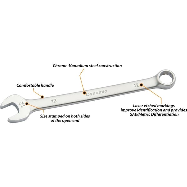 Tools 11Pcs Metric Combo Wrench Set, Contractor Series, Satin,9mm-19mm